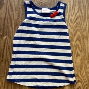 Hanna Andersson Bow Striped Swing Tank Navy Red 120 6-7